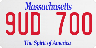MA license plate 9UD700