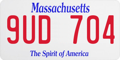 MA license plate 9UD704