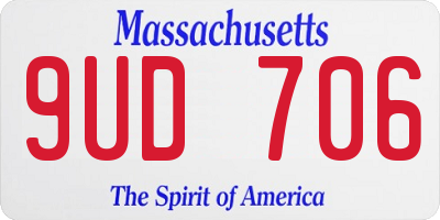 MA license plate 9UD706