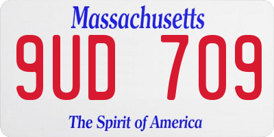 MA license plate 9UD709