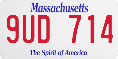 MA license plate 9UD714