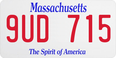 MA license plate 9UD715
