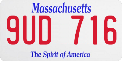 MA license plate 9UD716