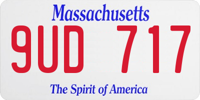 MA license plate 9UD717