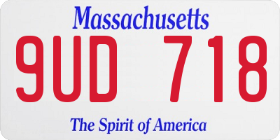 MA license plate 9UD718