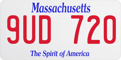MA license plate 9UD720