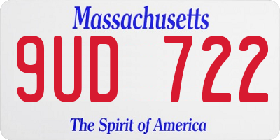 MA license plate 9UD722