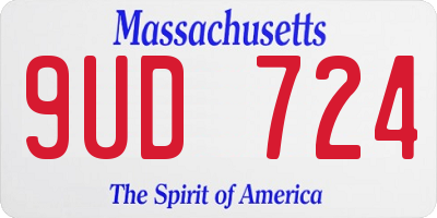 MA license plate 9UD724