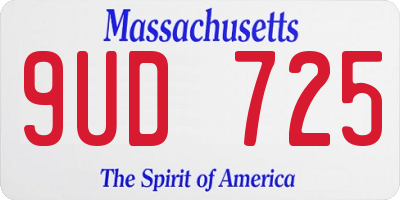 MA license plate 9UD725