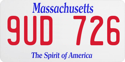 MA license plate 9UD726