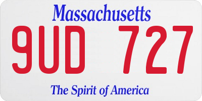 MA license plate 9UD727