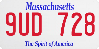 MA license plate 9UD728