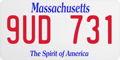 MA license plate 9UD731