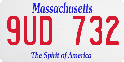 MA license plate 9UD732