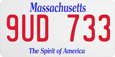 MA license plate 9UD733