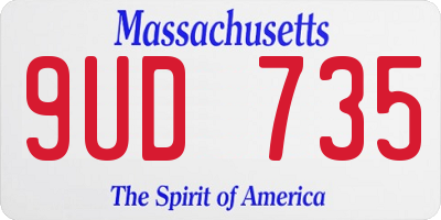 MA license plate 9UD735