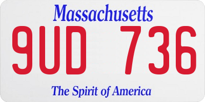MA license plate 9UD736