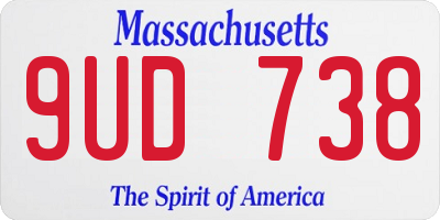 MA license plate 9UD738