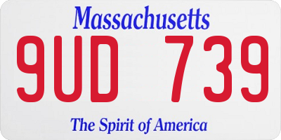 MA license plate 9UD739