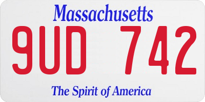 MA license plate 9UD742