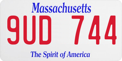 MA license plate 9UD744