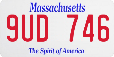 MA license plate 9UD746