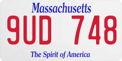 MA license plate 9UD748