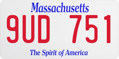 MA license plate 9UD751