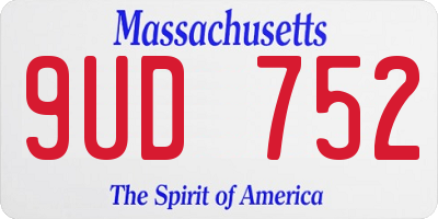 MA license plate 9UD752