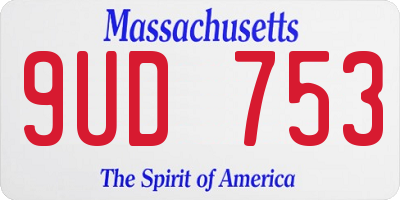 MA license plate 9UD753