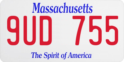 MA license plate 9UD755
