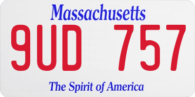 MA license plate 9UD757