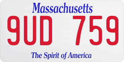 MA license plate 9UD759