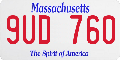 MA license plate 9UD760