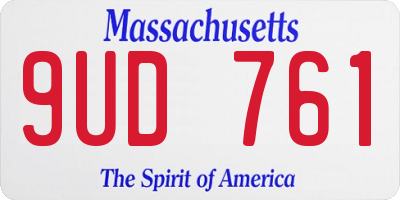 MA license plate 9UD761