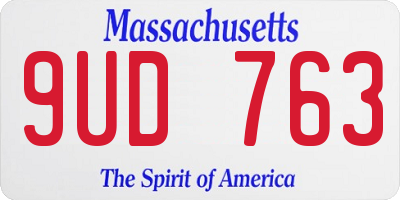 MA license plate 9UD763