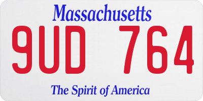 MA license plate 9UD764