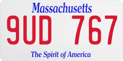 MA license plate 9UD767