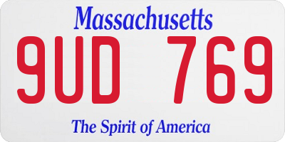 MA license plate 9UD769