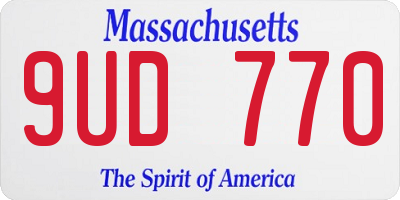 MA license plate 9UD770