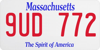 MA license plate 9UD772