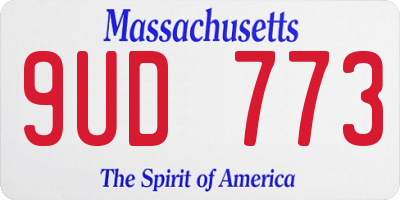 MA license plate 9UD773