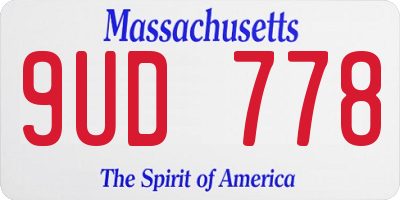 MA license plate 9UD778