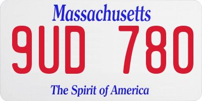 MA license plate 9UD780