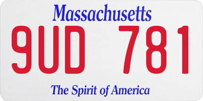 MA license plate 9UD781