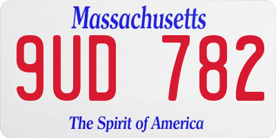 MA license plate 9UD782