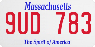 MA license plate 9UD783