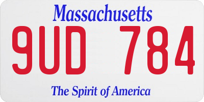MA license plate 9UD784