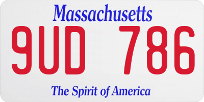 MA license plate 9UD786