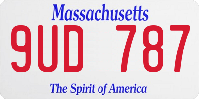 MA license plate 9UD787